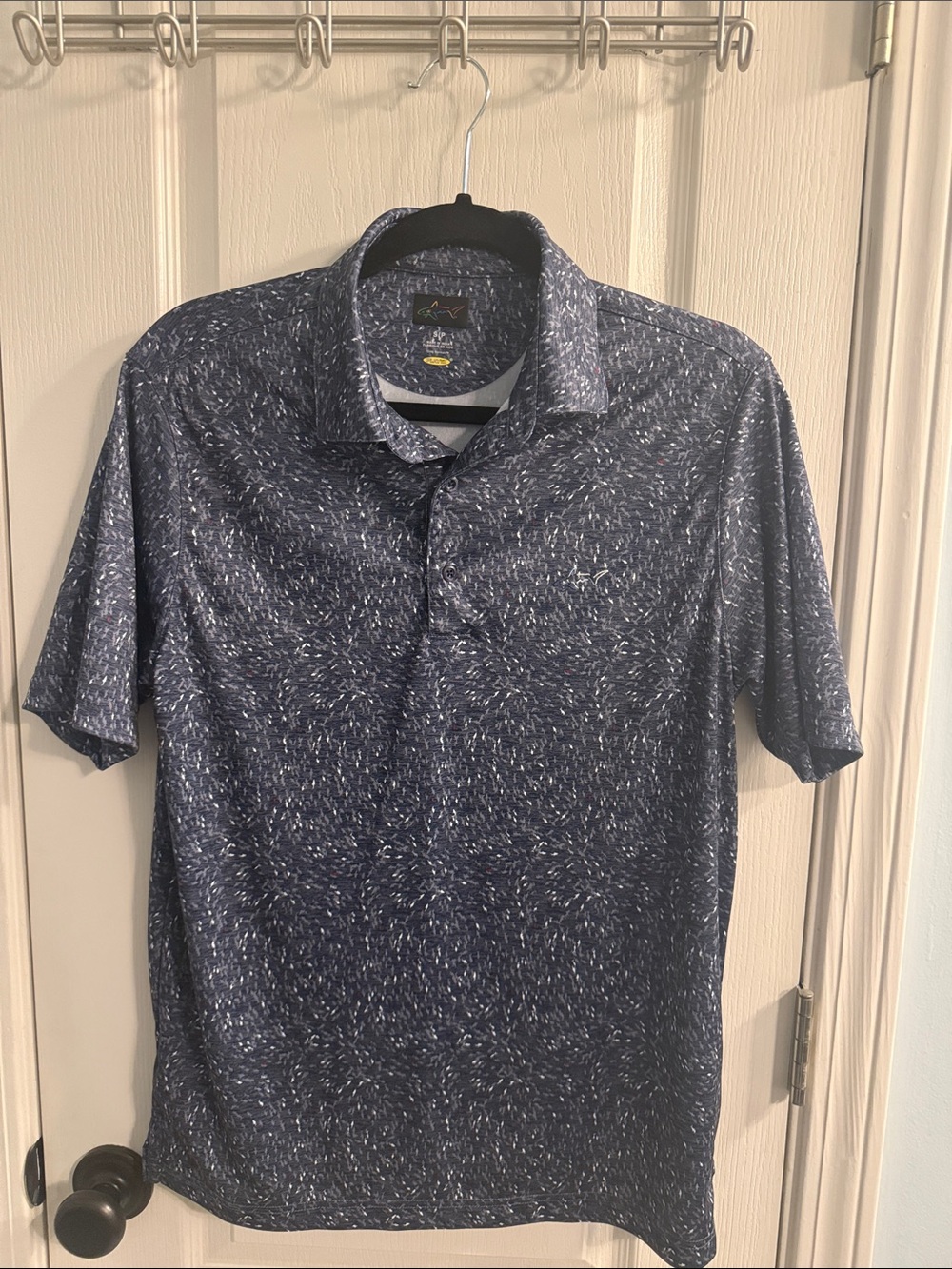 Greg Norman Collection Navy Speckle Performance Polo